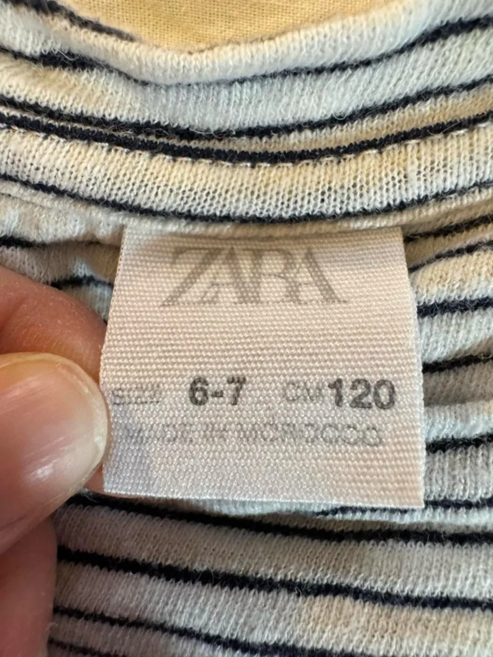 Zara Kids Striped Tee 6-7 Navy White Classic, Preppy, Basics Shirt
